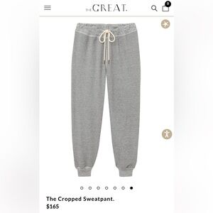 The Great Cropped Sweatpants, Size Medium, light green, NWOT